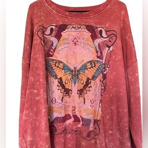 No Boundaries Boho Women's Sweatshirt Butterfly Design 3XL Great condition